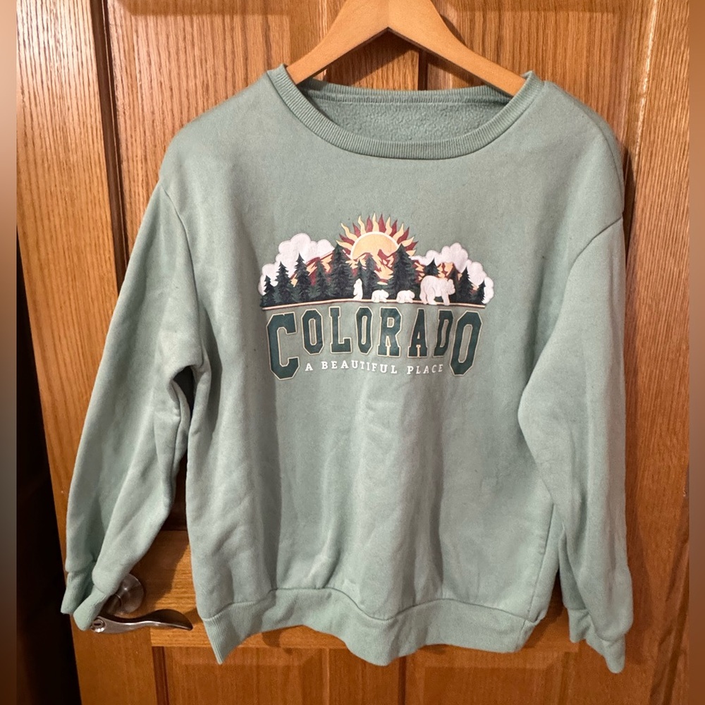 5/$40 - Light Teal Colorado Pullover Sweater